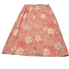 Vintage Skirt Pink Floral Chiffon Maxi Sz 18 Feminine Cottagecore Romantic