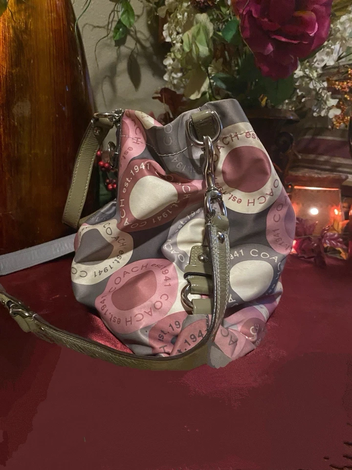 Coach Poppy Circle Print Satchel Multicolor Tote Shoulder Bag - Image 4 of 4