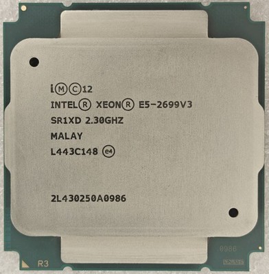 Intel Xeon E5-2699 V3 2.3GHz 18 Core 36Threads 45M L3 Cache LGA 2011-3 Processor