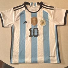 adidas Argentina Messi #10 FIFA World Cup 2022 Soccer Jersey Blue White Size 22