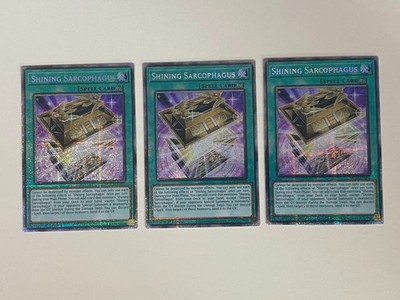 Yugioh Shining Sarcophagus x 3 - 1st Edition Starlight Rare NM - Free Holo - B