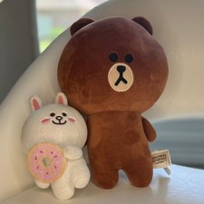 BTS BT21 Line Friends Brown Bear Plush with Bunny