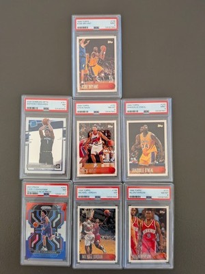 PSA Konvolut NBA: Kobe RC Jordan, Iverson, Shaq, Nash + Rookies Topps Panini