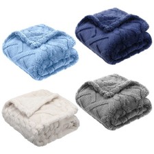 VitalCozy 4 Pcs Fleece 30 x 40 3D Fluffy Baby Blanket for Boys Nursery Little