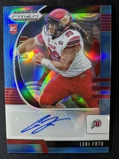 2020 Panini Prizm Draft Picks #222 Leki Fotu Silver Light  Blue /30 Autographs