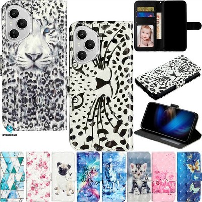 3D Muster Leder Brieftasche Ständer Handy Hülle für Honor 600 400 300 X8C X6C