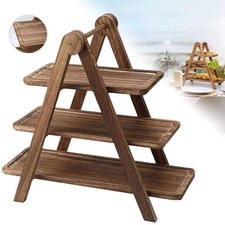 3 Tier Serving Set Platters Wooden Tiered Serving Trays Wedding Party Food Tray
