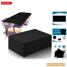 Breathable Black Massage Table Sheet - 20 Disposable Covers 31 x 71 Inches
