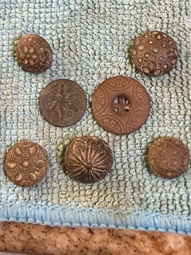 Confederate Flower Button Civil War Dug Relic Lot - Richmond, Virginia
