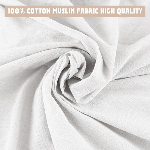 Muslin Fabric 100% Cotton Muslin Linen Fabric 63 inch x 10 Yards Medium Weigh... - Picture 2 of 6