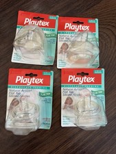 NEW PLAYTEX FLAT TOP MEDUM FLOW NIPPLES LOT OF 4