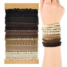 24PCS Boho Hair Bracelets for Women Elastic Hair Ties No Damage Hair Bands