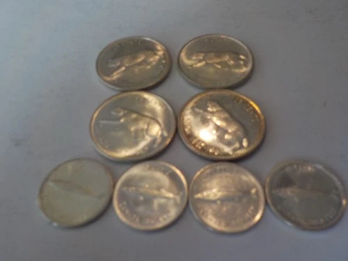 Lot  of   4   Canadian    Silver Quarters    &   4   dimes