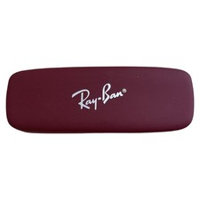 Ray Ban Eyeglasses Sunglasses Case Burgandy Hard Shell Clamshell Silver Logo