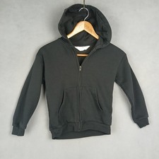 H  M Hennes  Mauritz Hoodie Girls 6X/7 Black Full Zip Cotton Fleece Lined