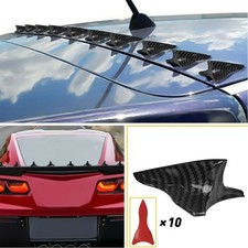 10x Shark Fin Vortex Diffuser Carbon Generator Fiber For Roof Car Spoiler Bum