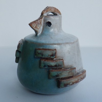 Abstrakte Studiokeramik Posy Bud Vase Henne Huhn Design klein 8,5 cm hoch