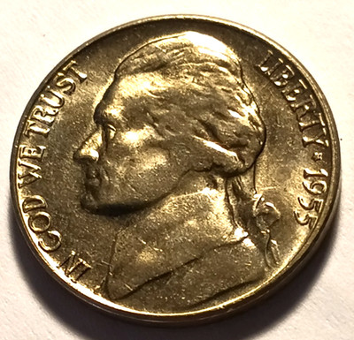 1955-D Jefferson Nickel CH/Gem BU Uncirculated from OBW roll. see stock photos