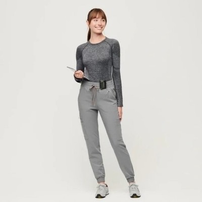 Figs Charlotte 21 Pocket Slim Scrub Pants in Dark Space Gray Size XXS NWT