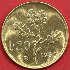 Moneta 20 Lire 1982 Ramo di Quercia - Repubblica Italiana - SPL