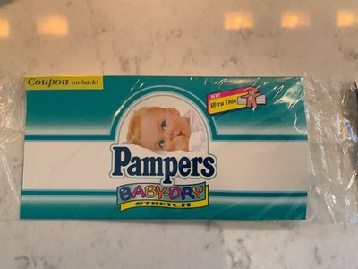 1997 unopened pampers baby dry diaper and pampers, baby fresh wipe