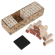 Molain 40 Pcs Wooden Rubber Stamps, Mini Alphabet 1.2 inches x 0.4