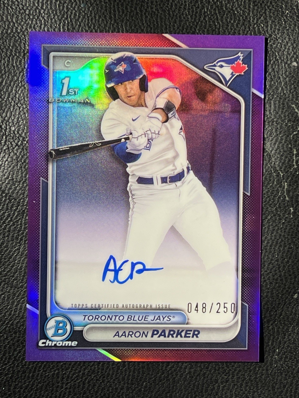 AARON PARKER 2024 Bowman Chrome Purple Refractor Auto 48/250 1st CPA-AP