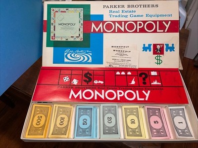 1961 Monopoly Parker Brothers Vintage Board Game *ALL ORIGINAL PIECES INCLUDED*