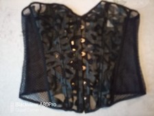 sexy Corsage Korsett schwarz Gothic Steampunk Schnürung hinten Gut Größe XL