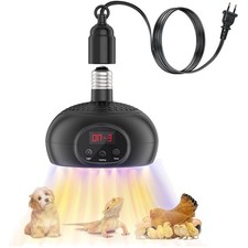 W&auml;rmelampe H&uuml;hnerstall LED 200W UV Timer Heizlampe f&uuml;r Haustiere Reptilien
