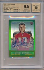 MIKE EVANS 2014 Topps CHROME 1963 Mini ROOKIE REFRACTOR AUTO /15 RC BGS 9.5