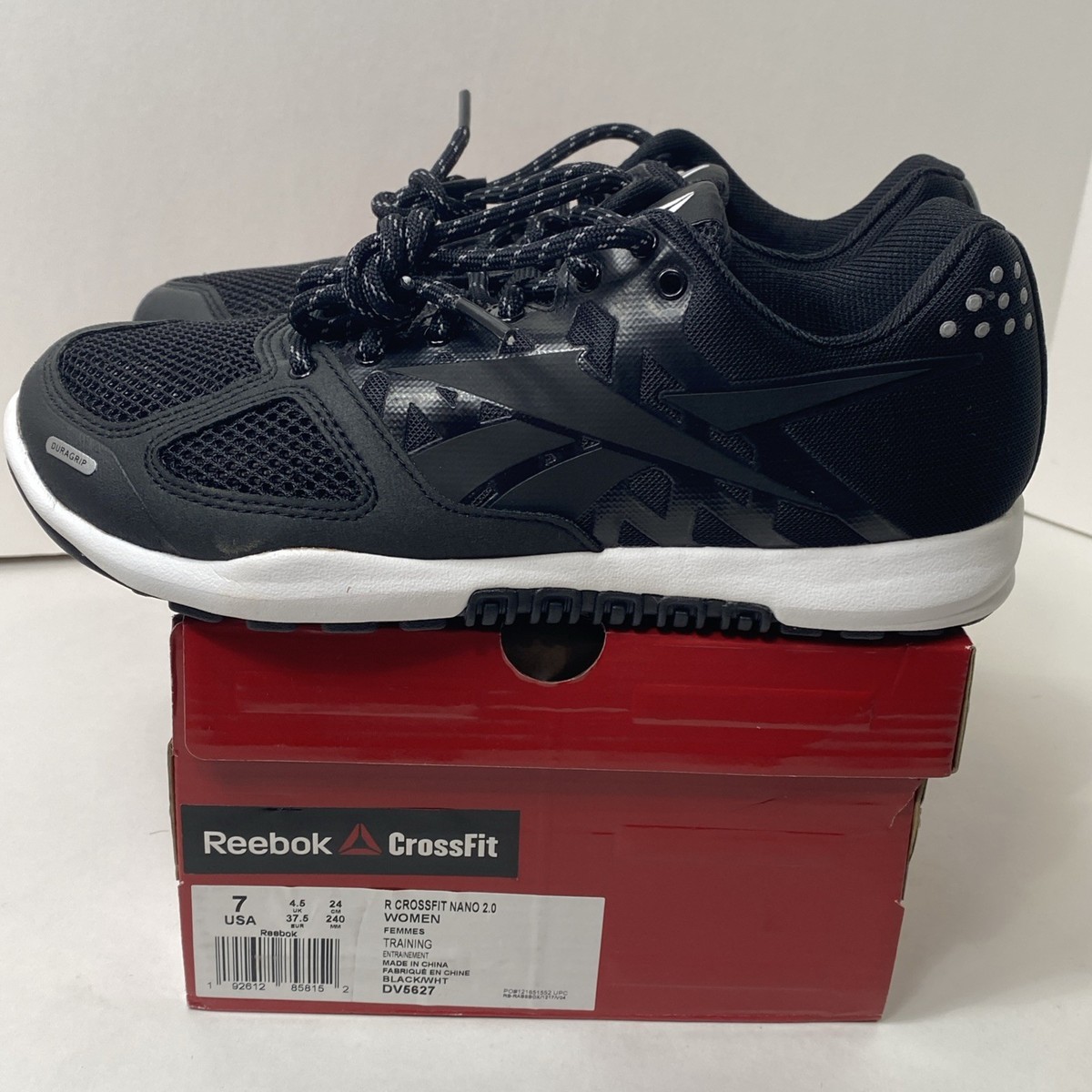 Reebok CrossFit Nano 2.0 Training Black White Womens Sneakers size