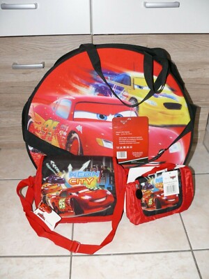 NEU Disney Cars 3-tlg.Reise Sport-Kultur-Umhänge Tasche Lightning McQueen Koffer