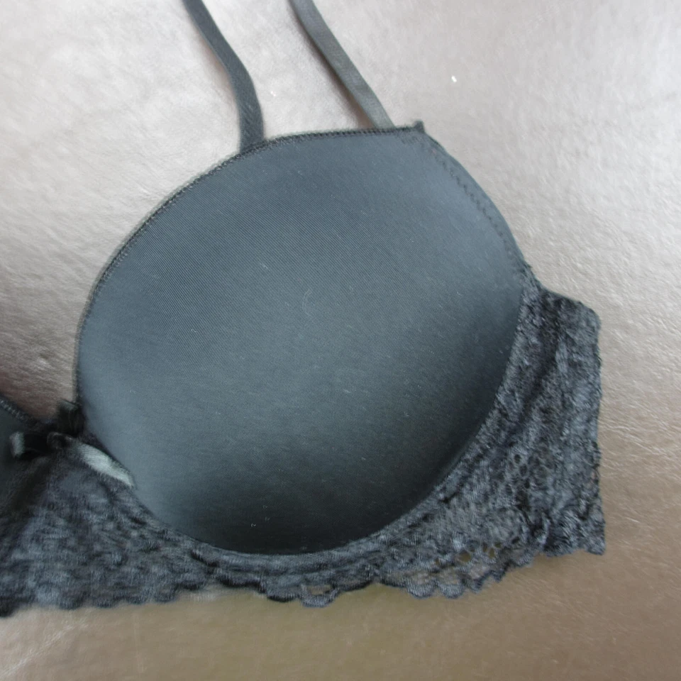 Sujetador Felina Talla 34B Negro Acolchado Con Aros Cierre Ajustable Espalda Foto 4 de 4