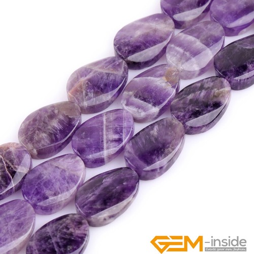 Natural Assorted Gemstones 18x25mm Oval Twist Loose Jewelry Making Beads 15" AU - Foto 7 di 37