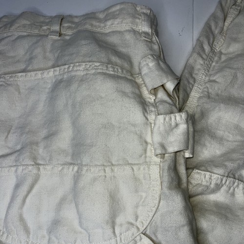 RARE VTG Polo Ralph Lauren 100% Linen White Double Knee Carpenter Pants 36x32 - Picture 8 of 13