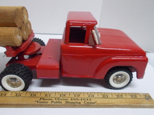 Vtg STRUCTO #406 "Timber Toter" Tractor/ Trailer Log Hauler w/Original Box, 60s - Picture 6 of 14