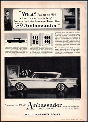 1959 Rambler Ambassador ''A'' PRINT AD BX3