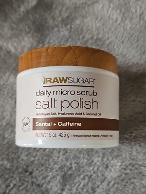 Raw Sugar-Sugar Daily Micro Scrub Salt Polish  Santal + Caffeine 15 oz