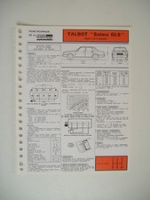 Revue technique Talbot SOLARA