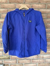 LL Bean Youth Size 14/16 Large Full Zip Hooded Nylon Windbreaker Jacket Blue