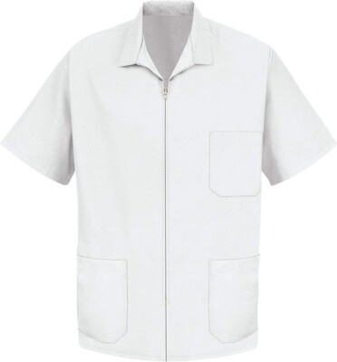 Red Kap Men's Zip Front Smock, White