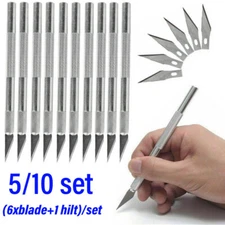 5/10 set Hobby Exacto Knife Blade Handle Kit Craft Tool Precision Razor Refill
