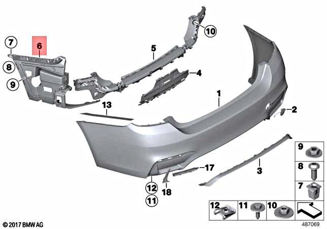 Genuine BMW M4 GTS F82 F83 MOS CS GT4 Guide For Bumper Side Right 