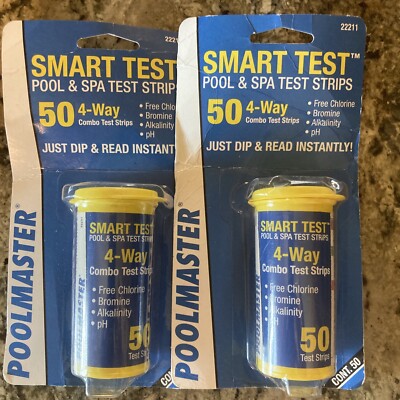 Poolmaster 22211 Smart Test 4-Way Pool and Spa Test Strips 50 Count (2) 100
