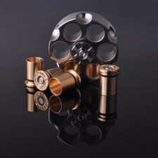 New Stainless Steel Revolver Finger Spinner Hand Fidget Pocket EDC ToyTopBullets