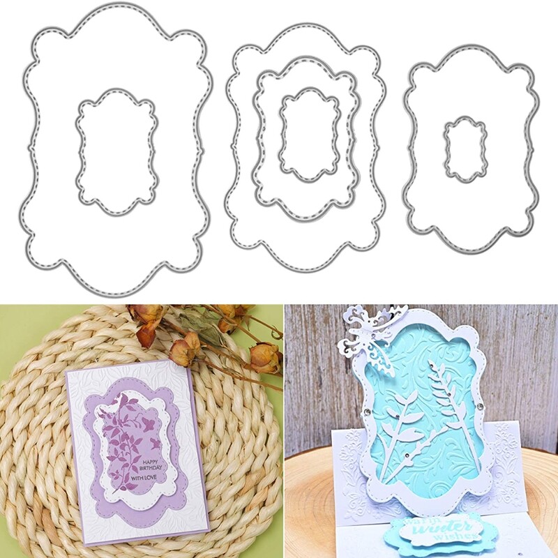 Frames Metal Cutting Dies Stencil Scrapbook Album Paper Card Template ...