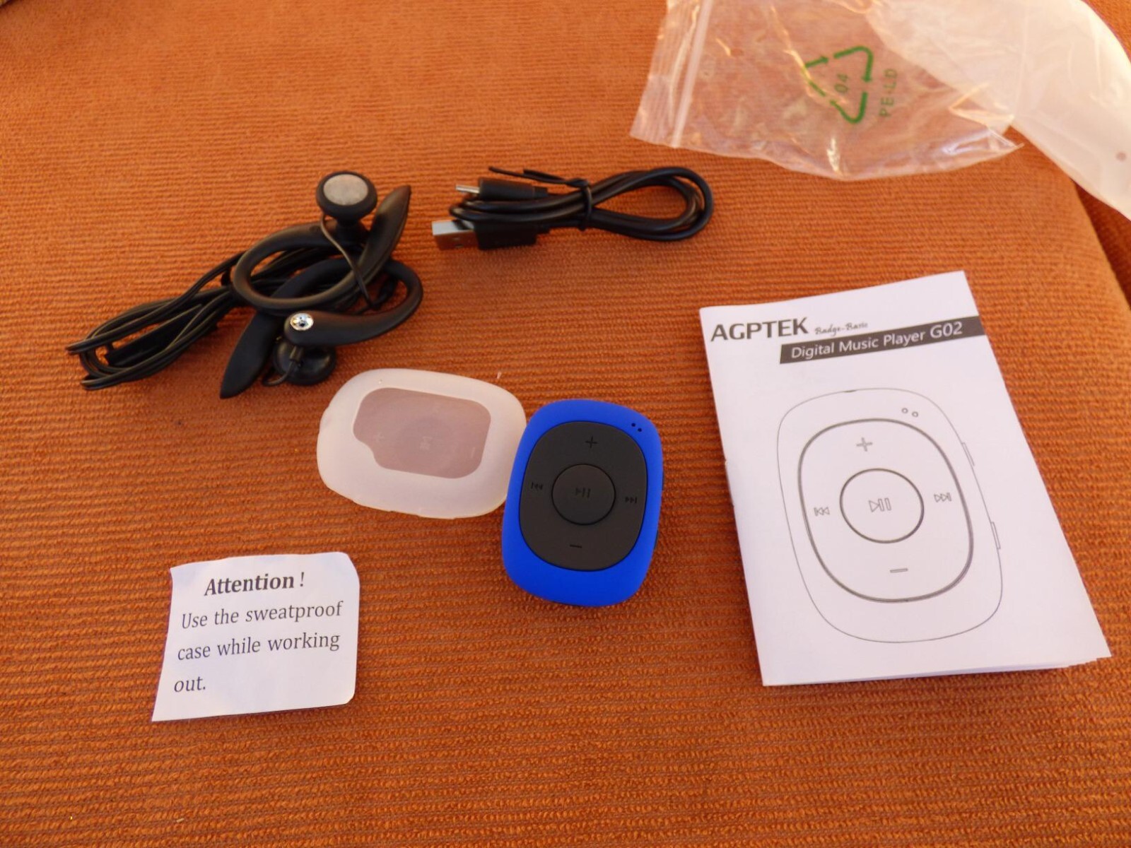 AGPTEK 64GB Clip MP3 Player with FM Shuffle, Portable Music Player with