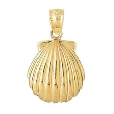 New 14k Gold Shell Pendant