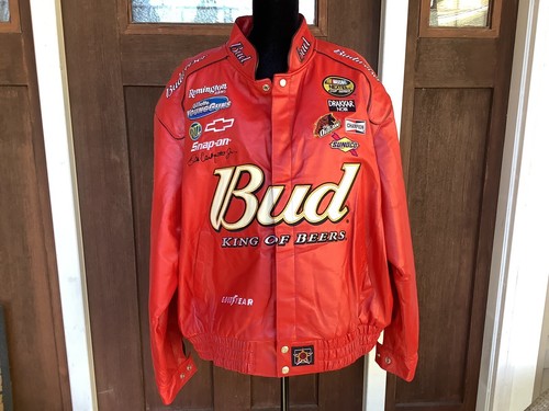 Chase NWOT 2004 NASCAR Dale Earnhardt Jr #8 Bud King of Beers Leather Jacket 3XL
